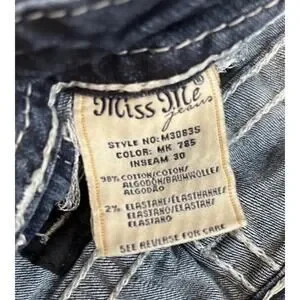 Jean Skinny Miss Me Taille Basse - Taille 26, Longueur 30, Bleu Moyen, Neuf Avec étiquette